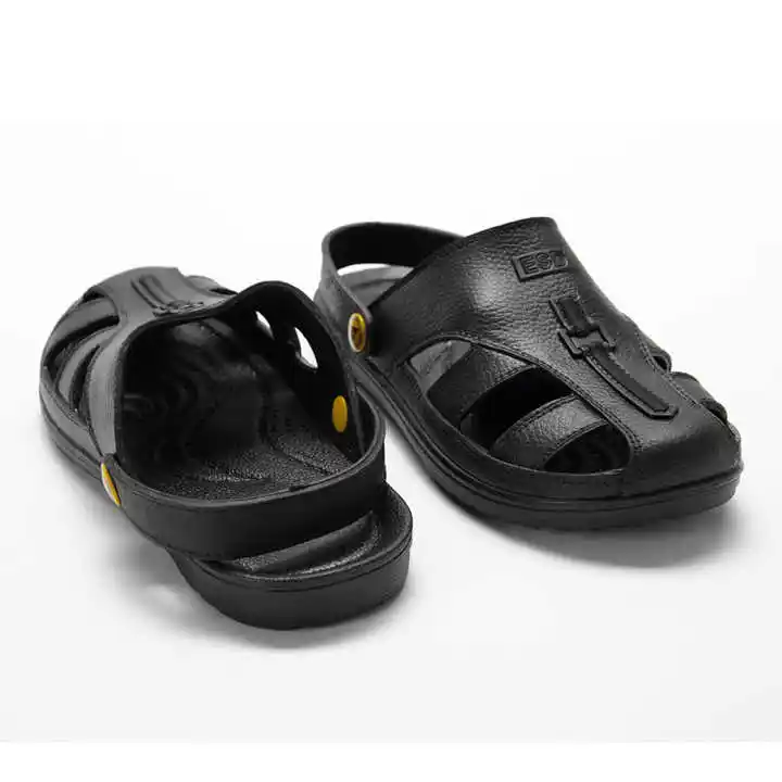 ワークショップファッションユニセックスCleanrommデュアルパーパスESD帯電防止スリッパサンダル保護つま先安全靴付き