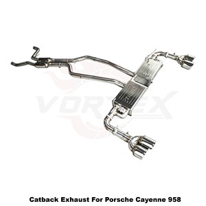 Conjunto de silenciador de acero inoxidable con ajuste acústico Vortex y válvula de vacío para Porsche Cayenne 958 Tuning - Product Image 2