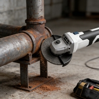Meuleuse d'angle sans fil professionnelle sans balais 21V 1 batterie chargeur étui pour la coupe et le meulage du métal et du bois - Meuleuse d'angle
