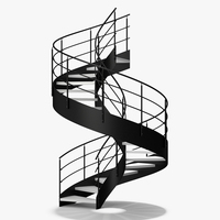 Escalier en spirale en acier au carbone galvanisé à chaud/enduit de poudre extérieur/escalier en spirale adapté aux besoins du client utilisé