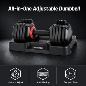 Haltère réglable compact en fonte de 11 kg, 10 niveaux de verrouillage, pour la musculation à domicile, l'entraînement cardio, haltère réglable - Product Image 6