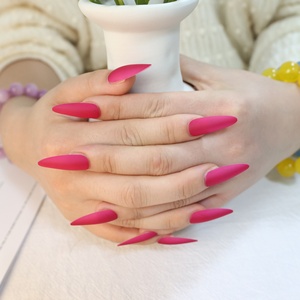 Nuevo diseño, 10 Uds., <span class=keywords><strong>Uñas</strong></span> postizas de almendra largas reutilizables, Color de fruta de dragón, prensa <span class=keywords><strong>mate</strong></span> en las <span class=keywords><strong>uñas</strong></span> para niñas - Product Image 2