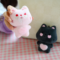 Porte-clés personnalisé en peluche douce en forme de chat pour sacs, accessoires de décoration de clés de voiture, jouet porte-clés en peluche sur mesure