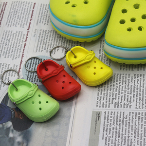 Móc khóa giày Croc mini 3D dễ thương, màu sắc tươi sáng mùa hè, kiểu giày lỗ nhỏ phong cách Croc - Product Image 5