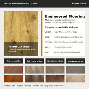 Suelo de <span class=keywords><strong>Madera</strong></span> de Roble Moderno para Interiores del Hogar, Chapa de <span class=keywords><strong>Madera</strong></span> Multicapa con Nudos Naturales para Sala de Estar - Product Image 4