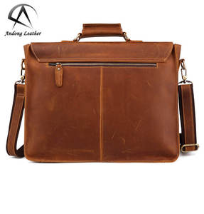 Maletín de Cuero Genuino Andong de 15 Pulgadas para Portátil, Bolso de Mano para Hombre, Viajes de Negocios, Gran Capacidad, Bolso Casual de Hombro - Product Image 4