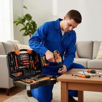 Ensemble d'outils électriques : Perceuse-visseuse sans fil à batterie lithium rechargeable, perceuse sans balais, boîte à outils électrique