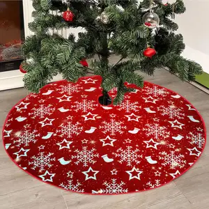 Yeni yıl partisi halı noel ağacı alt dekorasyon etek 72cm 90cm 120cm geyik otel pazarı polyester kar battaniye ile püsküller