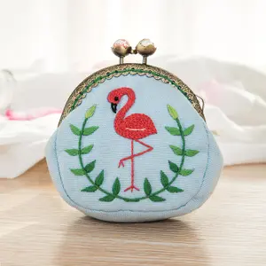 Bolso Monedero, Kit de <span class=keywords><strong>Punto</strong></span> de <span class=keywords><strong>Cruz</strong></span> para Principiantes, Manualidades de Costura, Regalos para Amigos, Bolsos Bordados Azules, Bolsos DIY - Product Image 1
