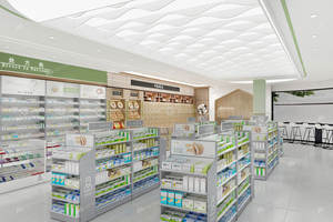 02-DYJYS Estante de Exhibición Ajustable de Madera Personalizado para Tienda de Farmacia, Diseño de Interiores - Product Image 6