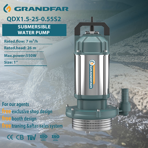 GRANDFAR 550W 0.75HP 7m³/h 26m Head High Electrical Stainless Steel Centrifugal <b>Submersible</b> Water <b>Pump</b> QDX1.5-25-0.55S2 Water Pu - Product Image 1