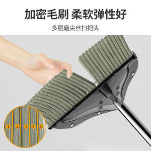 Juego de escoba y recogedor transparentes de plástico, ligeros, fáciles de limpiar, para uso doméstico, con cerdas finas y raspador largo - Product Image 5