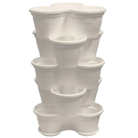 Jardinière verticale empilable BC en plastique, pot de fleurs de jardin, conteneur de plantation décoratif à plusieurs niveaux pour l'intérieur et l'extérieur