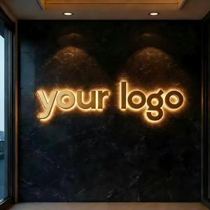 Custom 3D Backlit RGB Colorful Acrylic <b>Wall</b> Business Led <b>Logo</b> Signboard with Easy Installation Illuminated Letters Mall Signage - Product Image 1