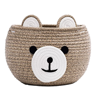 Paniers de rangement d'animaux mignons faits à la main pour enfant, paniers cadeaux marron clair 10.5 \ "D X 8.5 \" H pour baby shower