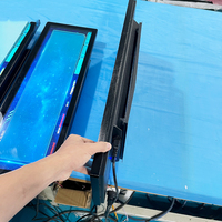 Walmart için 35.5 inç duvara monte şerit reklam ekranı kapalı gerilmiş Bar geniş Lcd reklam oynatıcı ekran