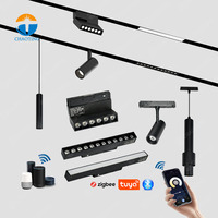 Système d'Éclairage Magnétique LED Modulaire DC24V 48V, Rail et Spots Magnétiques LED Montés en Surface