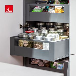 AllandCabinet Armoire de cuisine intelligente contemporaine à deux tons de laque MDF en marbre <span class=keywords><strong>stratifié</strong></span> peint comprend un robinet à usage domestique - Product Image 6