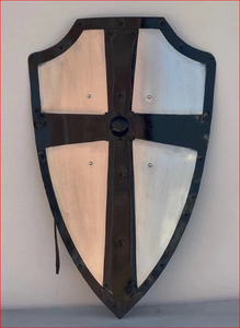 Escudo Cruzado Medieval, Decoración de Pared Metálica, Diseño de Cruz de Hierro Plateada, para Decoración del Hogar en Halloween - Product Image 5