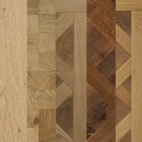 Parquet en chêne européen brossé à l'huile, motif cube carré, pour intérieur de maison de luxe