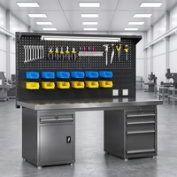 Banc de travail pour mécaniciens, table de travail industrielle antistatique avec panneau perforé arrière, design robuste, banc de travail pour mécaniciens
