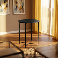 Structure de table en métal et bois durable et moderne pour mobilier de salon, utilisation polyvalente