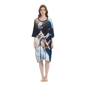 Robe de <span class=keywords><strong>nuit</strong></span> imprimée personnalisée Vêtements de <span class=keywords><strong>nuit</strong></span> Sexy Night Oversized Woman Sleep Tee - Product Image 1