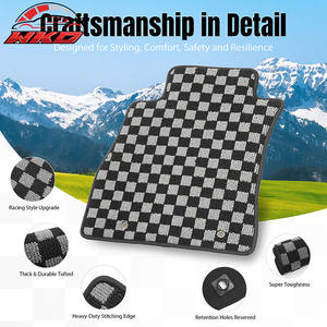 Tapis de sol pour Nissan Sentra 13-19, antidérapant, à carreaux, noir, gris, à motifs - Product Image 5