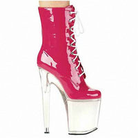 Chaussures de danse à talon de 20CM, bottes de danse à plateforme transparentes et imperméables
