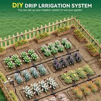 Système d'irrigation goutte à goutte pour jardin, kit d'arrosage rapide avec tubes d'irrigation de 1/2" et 1/4" pour serres et bacs surélevés