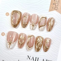 Faux ongles à presser personnalisés avec logo, noir corbeau, forme amande moyenne, motif dentelle, style gothique élégant pour soirée, faible MOQ, OEM ODM