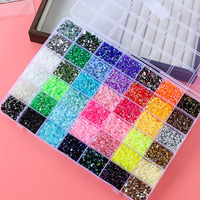 Rhinestone 3mm 42 Warna Campuran untuk Seni Kuku, Kerajinan Berkilau, Grosir
