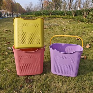 Cesto de Ropa de Plástico Rectangular, Organizador de Ropa Portátil para Uso Doméstico - Product Image 1