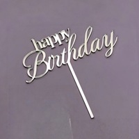 Décorations de gâteau d'anniversaire réutilisables en acrylique, écologiques, accessoires de pâtisserie pour fêtes