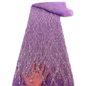 Di lusso NI.AI in pizzo con perline da sposa in tessuto a maglia con paillettes e pizzo di perle tessuto per feste nuziali abito - Product Image 5