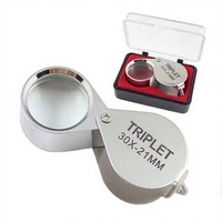Folding Jewelry-Identification Special Magnifier 30x 30mm Diameter 30x21/20x21/10x21 Sizes Portable Mini Handheld No Lens