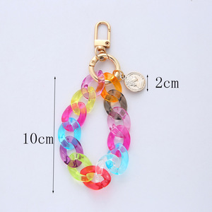 Hợp Thời Trang Ins Đầy Màu Sắc Có Thể Tháo Rời Tag Keychain Trọng Lượng Nhẹ Acrylic Và Hợp Kim Nữ Tính Túi Trái Tim Quyến Rũ Nhựa Vòng Chìa Khóa - Product Image 6