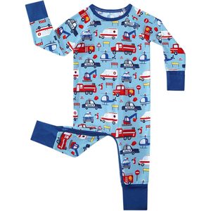 Mameluco Personalizado para Bebé, Manga Larga, Viscosa de Bambú, Cierre de Cremallera, Unisex, Mono de Una Pieza, Cuello Redondo, Estampado, Transpirable - Product Image 1