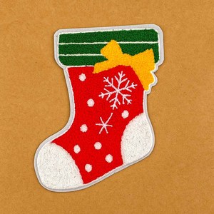 Parche de árbol de Navidad de PVC de plástico de moda estilo bordado de chenilla para coser para decoración de caja de regalo y más - Product Image 3