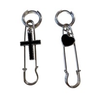CLBX Comercio Exterior Transfronterizo, Pendientes de Clip con Diseño de Cruz de Amor, Estilo Irregular, Joyería Colgante, Fabricante Mayorista
