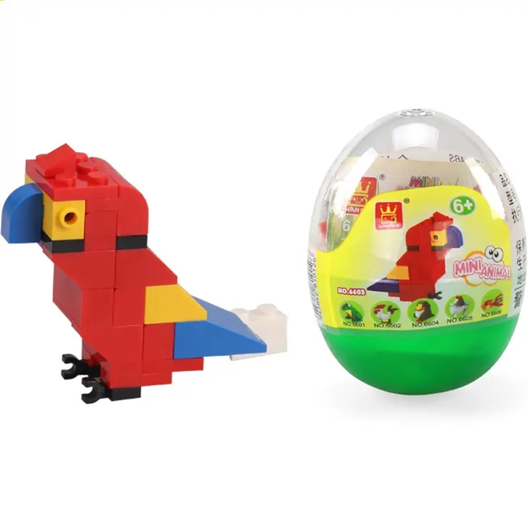 Wange 12 In 1 educational egg capsule building Blocks Toys set plastic animal surprise egg toy for kids