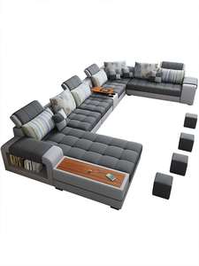 Sofá Seccional <span class=keywords><strong>Modular</strong></span> Extensible de Tela Minimalista con Relleno de Esponja, de Fábrica, para Apartamentos y Hoteles, de Lujo - Product Image 6