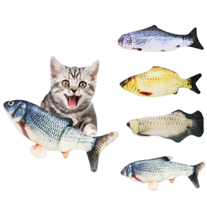 Promoción Venta Interactivo Floppy Fish Cat Toy USB Cargado y lavable con <span class=keywords><strong>Catnip</strong></span> 10PCs MOQ Plástico Metal Regalos para gatos - Product Image 1