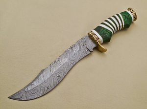Magnifique couteau de chasse artisanal en acier Damas de qualité industrielle, idéal pour le camping en extérieur, cadeau de collection, 13 pouces, pointe tombante, OEM Pakka - Product Image 6