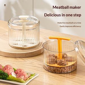 Presse à boulettes de viande et de poisson manuelle brevetée, conception monobloc, pour usage domestique, préparateur de boulettes, outil de cuisine pour aliments pour bébés <span class=keywords><strong>ZX22</strong></span> - Product Image 3