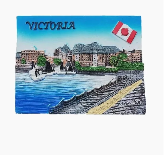 3D Victoria, British Columbia Resin kulkas magnet turis souvenir