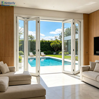 Porte pliante en alliage d'aluminium robuste, finition imperméable, design moderne pour villa résidentielle