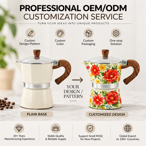 <span class=keywords><strong>Cafetera</strong></span> Italiana <span class=keywords><strong>Moka</strong></span> de Aluminio Kingze de 150ml/300ml, Personalizada con Diseño Impreso - Product Image 3
