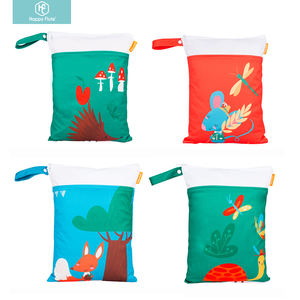 Happy FLUTE กระเป๋าแฟชั่น, กระเป๋าเปียก30*40ซม. 2ซิปกระเป๋าผ้าอ้อมใช้ซ้ำได้ - Product Image 5