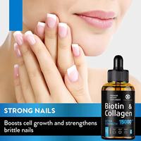 Gotas Líquidas de Colágeno Marino de Alta Absorción con Biotina, Eficaces para el Crecimiento del Cabello, Suplemento OEM de Bajo Precio para Adultos